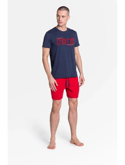Pyžamo Oxford 38285-59X tmavě modrá a červená - Henderson
