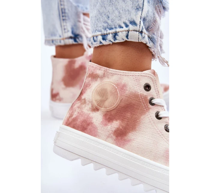 Dámské vysoké tenisky Big Star - béžová/růžová Dámské vysoké tenisky Big Star - béžová/růžová