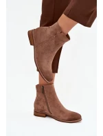 Dámské boty Vinceza – jasně hnědé, s nízkým podpatkem Dámské boty Vinceza – jasně hnědé, s nízkým podpatkem