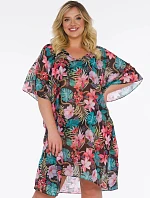 Dámské pareo 15 D83T- 43 černé skvěty - Self