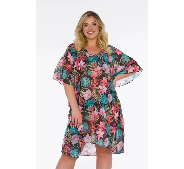 Dámské pareo 15 D83T- 43  černé skvěty - Self