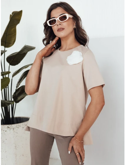 Dámské tričko beige Dstreet model 21975625 - FashionStreet Dámské tričko beige Dstreet model 21975625 - FashionStreet