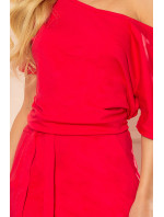 CASSIE - Červené dámské šaty s krátkými rukávy 249-3