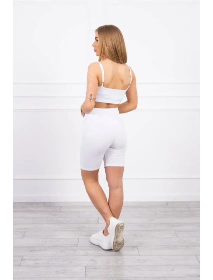 Souprava s kalhotami s vysokým pasem bílá Souprava s kalhotami s vysokým pasem bílá