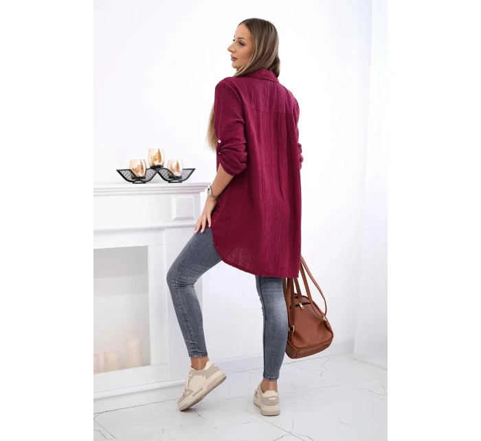 Bavlněná mušelínová košile model 21820381 - K-Fashion