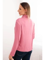 Dámská viskózová halenka s rolákem a dlouhým rukávem tmavě růžová Dámská viskózová halenka s rolákem a dlouhým rukávem tmavě růžová