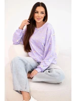 Dámská viskózová mikina s dlouhým rukávem v  fialová model 21924549 - K-Fashion