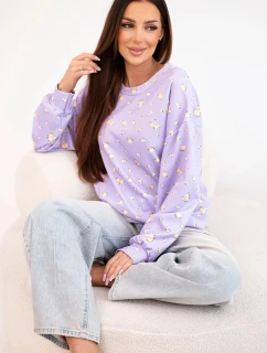 Dámská viskózová mikina s dlouhým rukávem v  fialová model 21924549 - K-Fashion