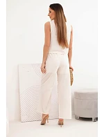 Dámský bavlněný komplet s  a kalhotami béžový model 22048747 - K-Fashion