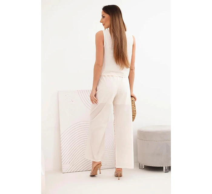 Dámský bavlněný komplet s  a kalhotami béžový model 22048747 - K-Fashion