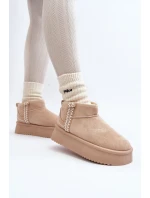 Sněhule na platformě s vzorem béžové Udra