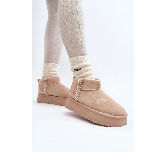 Sněhule na platformě s vzorem béžové Udra