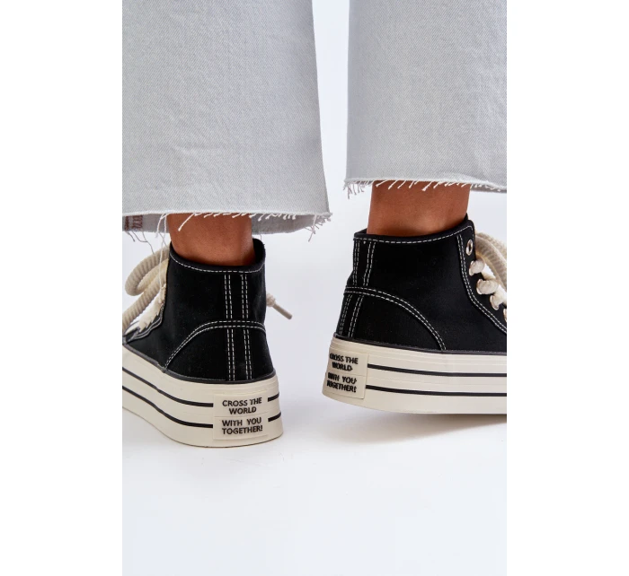 Dámské tenisky na platformě černé model 21652279 - Boto Dámské tenisky na platformě černé model 21652279 - Boto