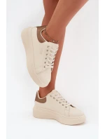 Dámské sneakersy na platformě Big Star SS274246 světle béžové Dámské sneakersy na platformě Big Star SS274246 světle béžové