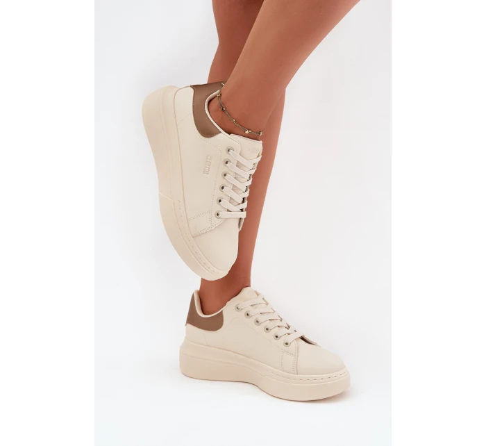 Dámské sneakersy na platformě Big Star SS274246 světle béžové Dámské sneakersy na platformě Big Star SS274246 světle béžové