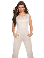 Sexy KouCla jumpsuit with lace and zip