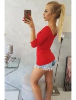 Halenka s kulatým výstřihem 8832 červená - Kesi