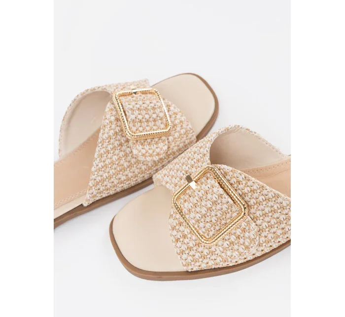 Jedinečné  nazouváky dámské hnědé na plochém podpatku