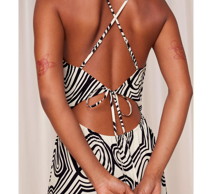 Dámské plážové šaty Beach MyWear Maxi Dress 01 pt - WHITE -  bíločerné M015 - TRIUMPH