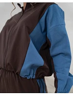Tepláková souprava mikina na zip + široké kalhoty čokoládově modrá (821151) Tepláková souprava mikina na zip + široké kalhoty čokoládově modrá (821151)