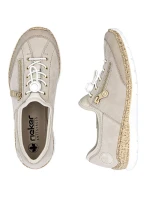 Dámská kožená nazouvací obuv béžová Rieker N42F1-60 Dámská kožená nazouvací obuv béžová Rieker N42F1-60