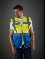Yoko HVW 820 Hi-Vis síťovaná bezpečnostní vesta 79.W820 hi vis yellow/royal blue Yoko HVW 820 Hi-Vis síťovaná bezpečnostní vesta 79.W820 hi vis yellow/royal blue