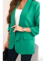 Dámská sako bez zapínání s podšívkou S/M zelená
