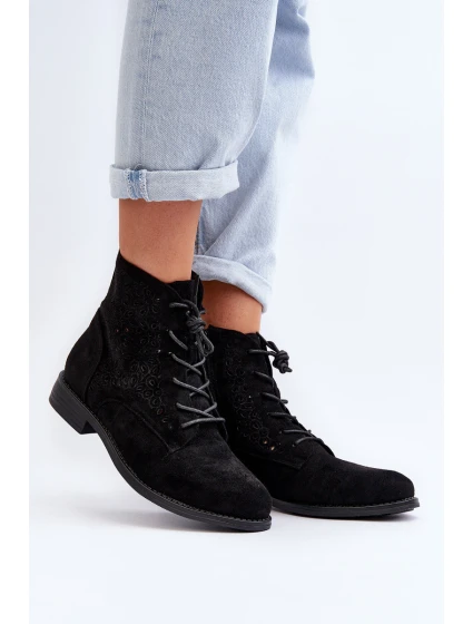 Dámské botky s vzorem černé S.Barski HY66-136