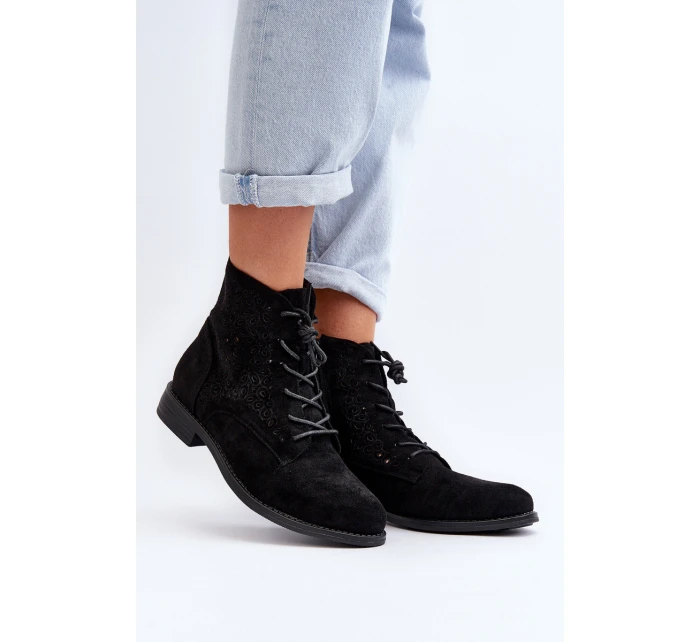 Dámské botky s vzorem černé S.Barski HY66-136