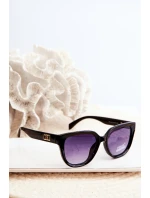 Dámské sluneční brýle s černými detaily a zlatými UV400 Dámské sluneční brýle s černými detaily a zlatými UV400