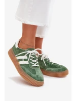 Dámské Velurové Tenisky Na Platformě Zelené model 21703435 - Boto Dámské Velurové Tenisky Na Platformě Zelené model 21703435 - Boto