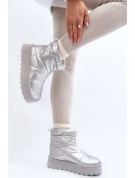 Stříbrné dámské sněhule Fionia na masivní platformě