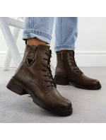 Dámské boty na klínku hnědé model 21905773 - Potocki