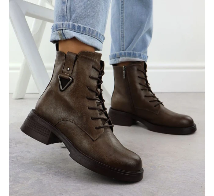 Dámské boty na klínku hnědé model 21905773 - Potocki