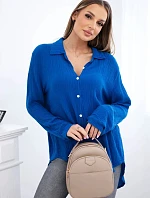 Bavlněná mušelínová košile chrpově modrá