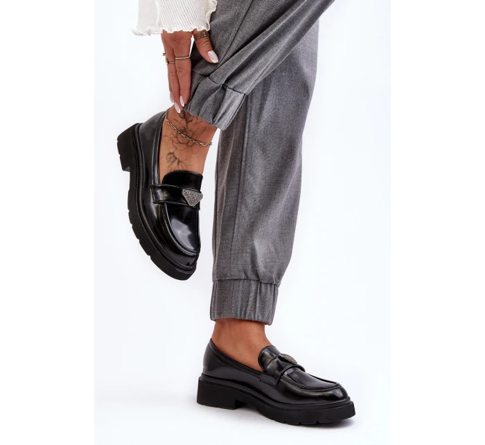 Dámské mokasíny na plochém podpatku černé model 21637775 - Boto