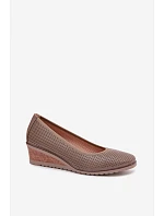 Dámské polobotky na platformě Vinceza 58629 tmavě béžové