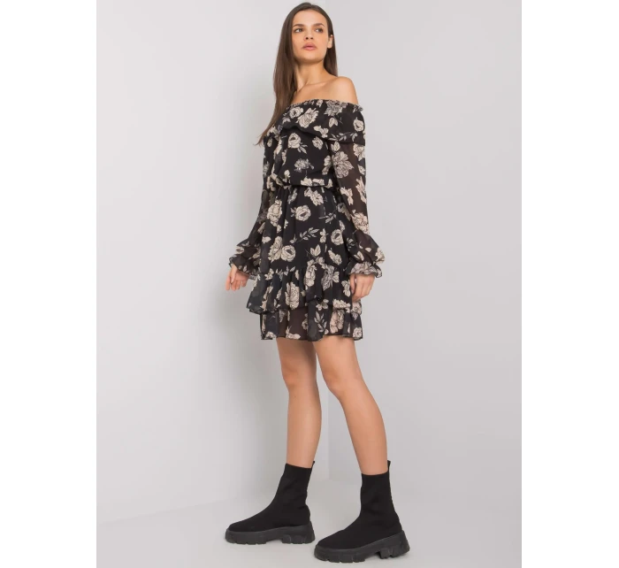 Šaty DHJ SK 15015.56P černá a béžová