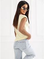 T shirt RV TS model 22084263 jasny żółty - FPrice T shirt RV TS model 22084263 jasny żółty - FPrice