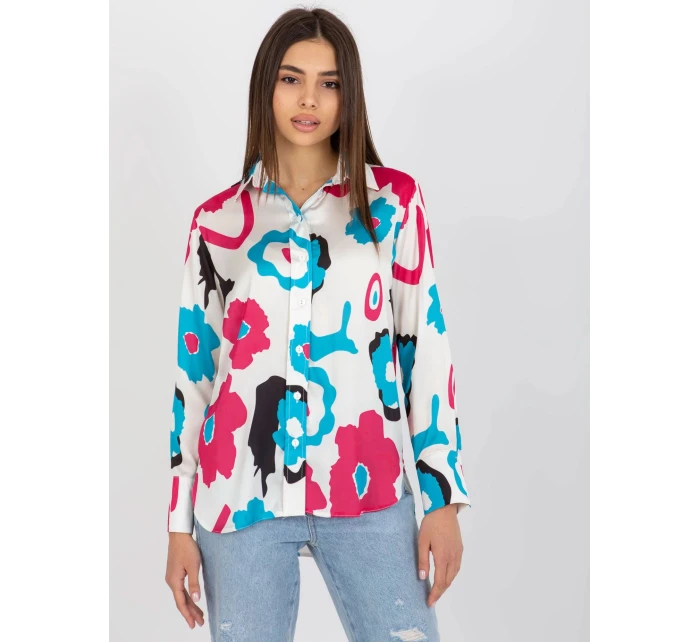 Dámská košile 509016.06 bílo-modro-růžová - FPrice Dámská košile 509016.06 bílo-modro-růžová - FPrice