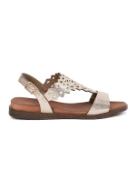 Módní dámské zlaté  sandály bez podpatku