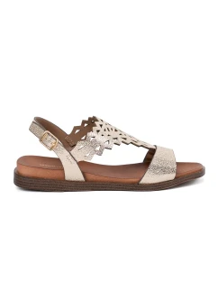 Módní dámské zlaté  sandály bez podpatku