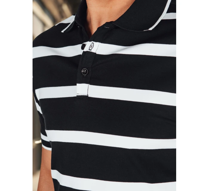 Pánské pruhované polo tričko černé model 21987929 - Dstreet
