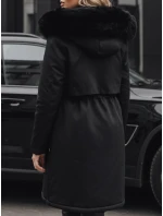 Dámská zimní bunda parka s kožešinou černá model 21991646 - Dstreet Dámská zimní bunda parka s kožešinou černá model 21991646 - Dstreet