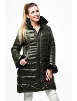 Delší dámská prošívaná zimní bunda khaki (j19-017) Delší dámská prošívaná zimní bunda khaki (j19-017)