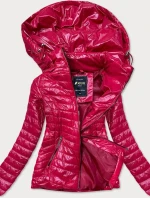 Červená lesklá dámská bunda (6380)