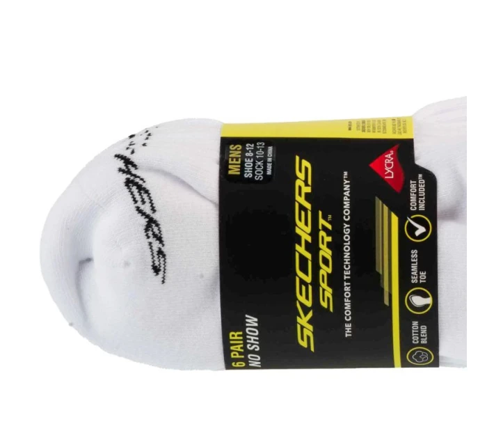 Skechers 6ks Pánské bavlněné ponožky S117809-WHT White 41-46 Skechers 6ks Pánské bavlněné ponožky S117809-WHT White 41-46