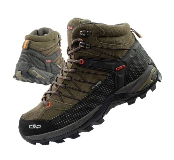 CMP Rigel pánské trekové boty kožené odolné nepromokavé kotníkové boty olivově zelené CMP Rigel pánské trekové boty kožené odolné nepromokavé kotníkové boty olivově zelené