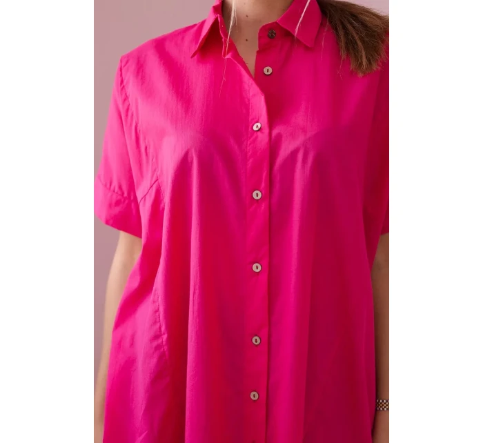 Bavlněná košile s krátkým rukávem fuchsie Bavlněná košile s krátkým rukávem fuchsie