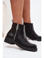 Zateplené Nízké Boty Dámské S Cirkonii Černé Vionna Zateplené Nízké Boty Dámské S Cirkonii Černé Vionna